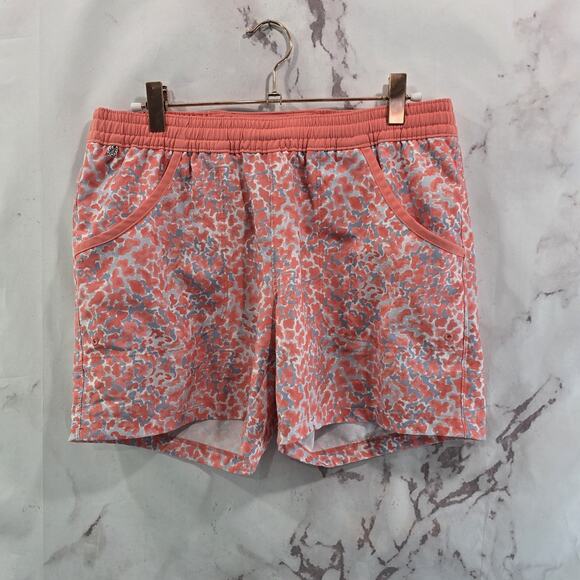 Columbia Shorts Womens Small Pink Tidal PFG Gray Swim Running High Rise - Picture 1 of 13